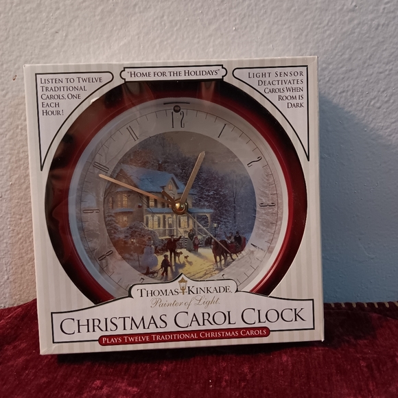 Vintage Thomas Kinkade Christmas Carol Clock - Picture 1 of 7